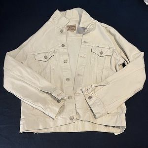 Men’s Ralph Lauren Denim Trucker Jacket in Off-white. Size Large.